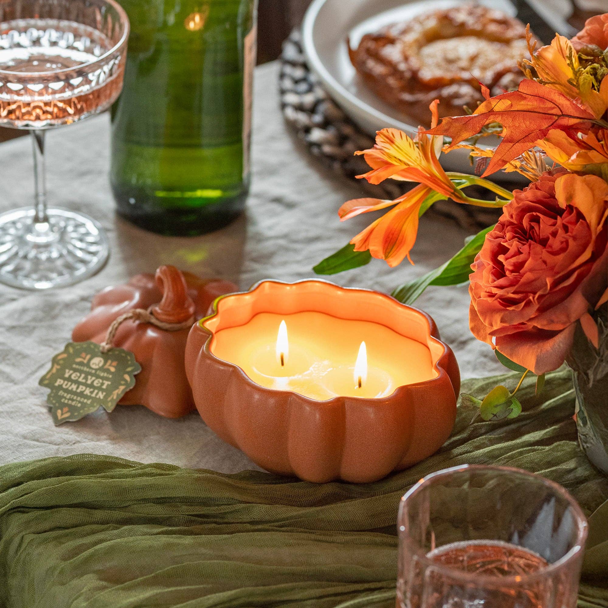 Grateful Glow Pumpkin Candles: White