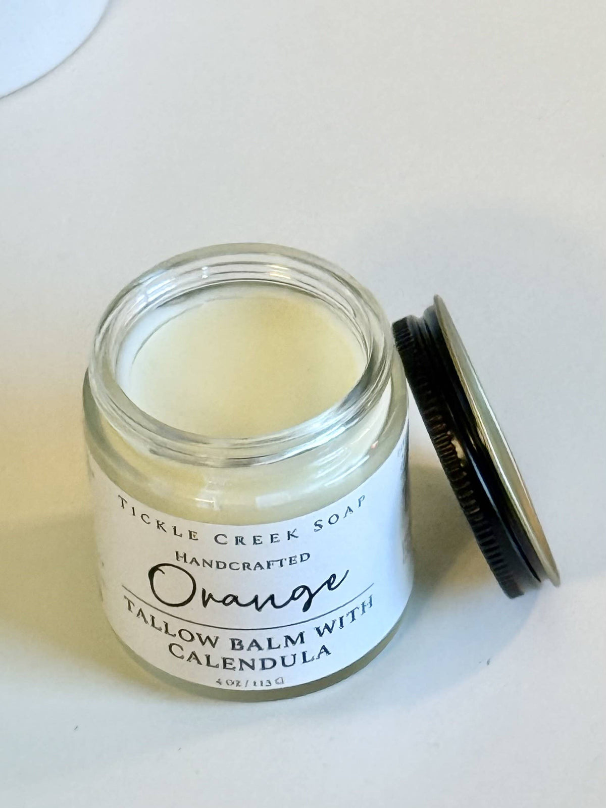 Tallow Balm with Calendula – Orange | 4 oz Glass Jar